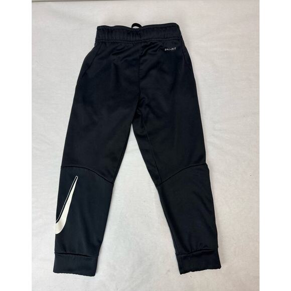 Nike Dri-Fit Joggers Pants Swoosh Black White Sweatpants Kids Youth XS - Picture 1 of 10